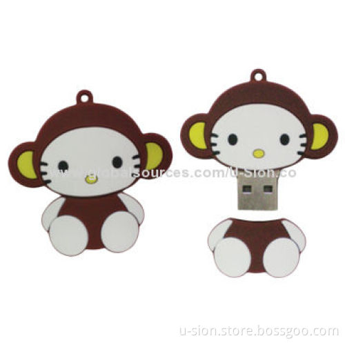 Cute Monkey Animal-shaped Promotional USB Flash Drives, Branding Your Logo, 2/4/8/16GB